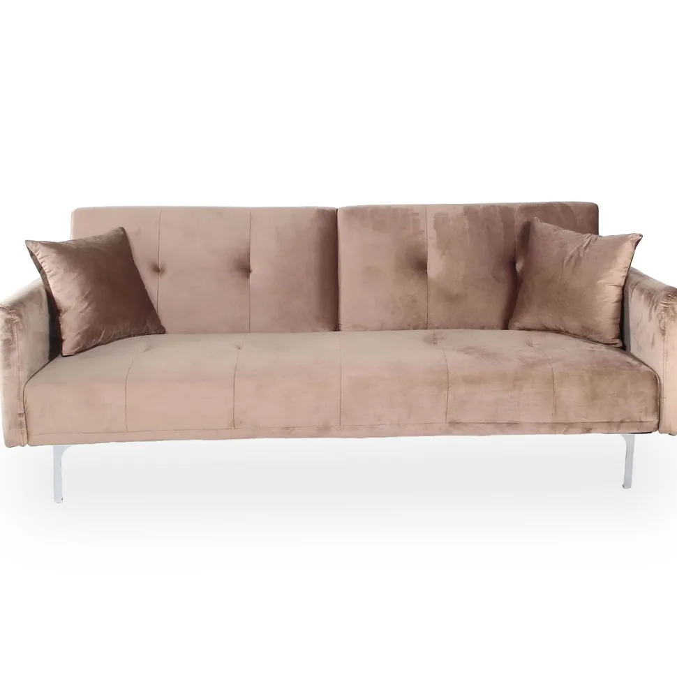Canapé convertible clic-clac 3 places Carla Velours Taupe
