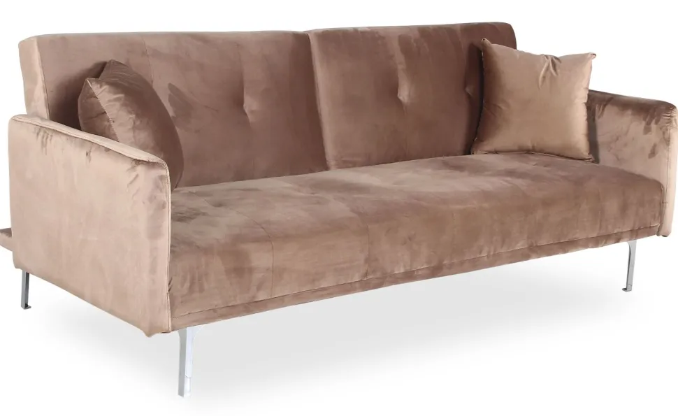 Canapé convertible clic-clac 3 places Carla Velours Taupe