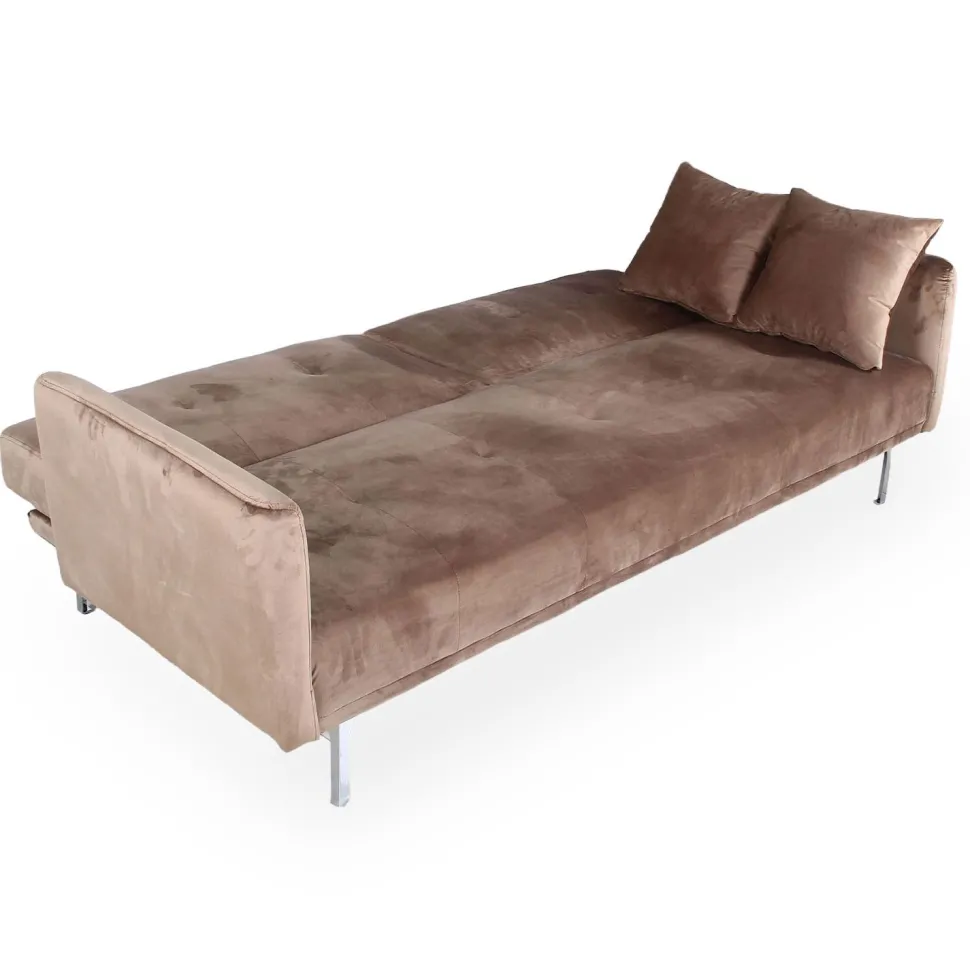 Canapé convertible clic-clac 3 places Carla Velours Taupe
