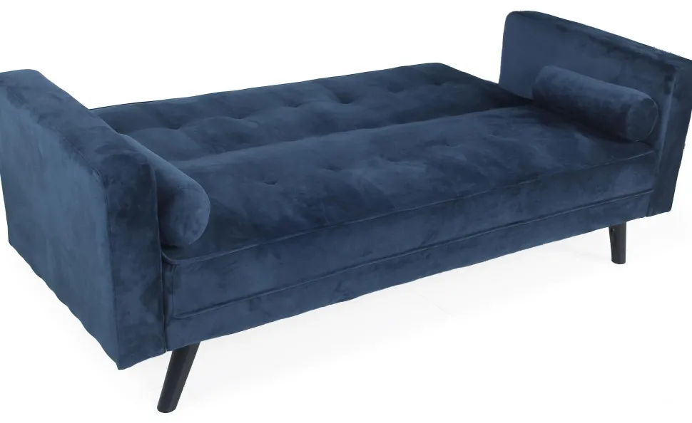 Canapé convertible clic-clac scandinave Slow Velours Bleu