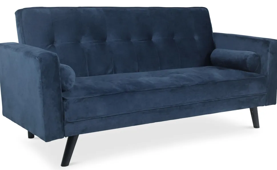 Canapé convertible clic-clac scandinave Slow Velours Bleu
