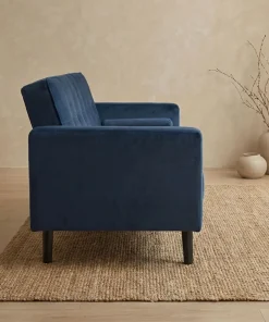 Canapé convertible clic-clac scandinave Slow Velours Bleu