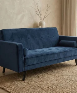 Canapé convertible clic-clac scandinave Slow Velours Bleu