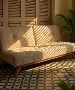 Canapé convertible clic-clac scandinave Yazu Velours chenille Beige