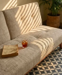 Canapé convertible clic-clac scandinave Yazu Velours chenille Beige