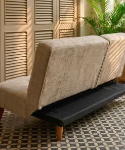 Canapé convertible clic-clac scandinave Yazu Velours chenille Beige