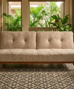 Canapé convertible clic-clac scandinave Yazu Velours chenille Beige