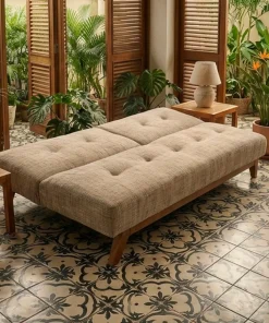 Canapé convertible clic-clac scandinave Yazu Velours chenille Beige