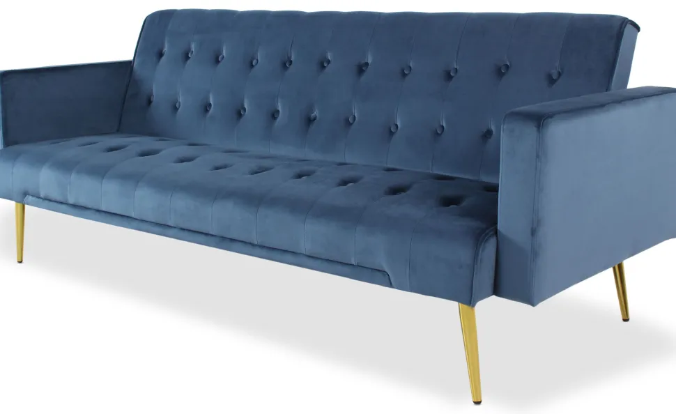 Canapé convertible clic-clac Justy Velours Bleu