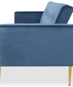Canapé convertible clic-clac Justy Velours Bleu