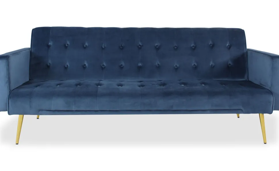 Canapé convertible clic-clac Justy Velours Bleu