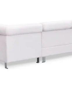 Canapé d'angle à droite avec têtières relevables Alfa Tissu Bouclette Crème