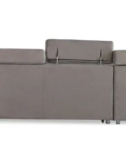 Canapé d'angle à gauche moderne et convertible Lido Velours Taupe
