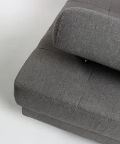Canapé d'angle avec têtières relevables Alfa Tissu Gris