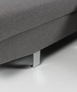 Canapé d'angle avec têtières relevables Alfa Tissu Gris