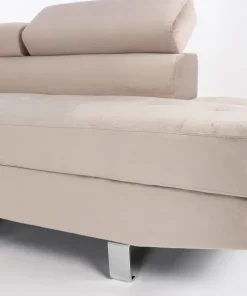 Canapé d'angle avec têtières relevables Alfa Velours Taupe