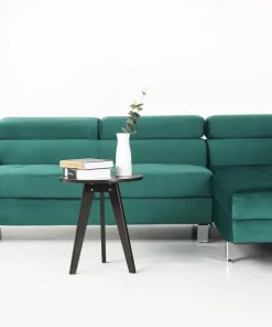 Canapé d'angle avec têtières relevables Alfa Velours Vert