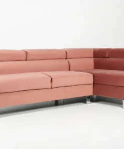 Canapé d'angle avec têtières relevables Alfa Velours Rose