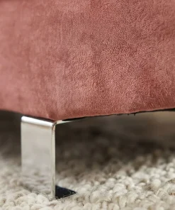Canapé d'angle avec têtières relevables Alfa Velours Rose
