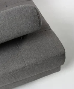 Canapé d'angle avec têtières relevables Alfa Tissu Gris