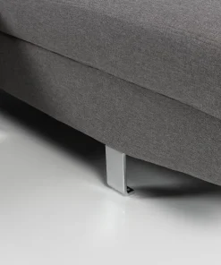 Canapé d'angle avec têtières relevables Alfa Tissu Gris