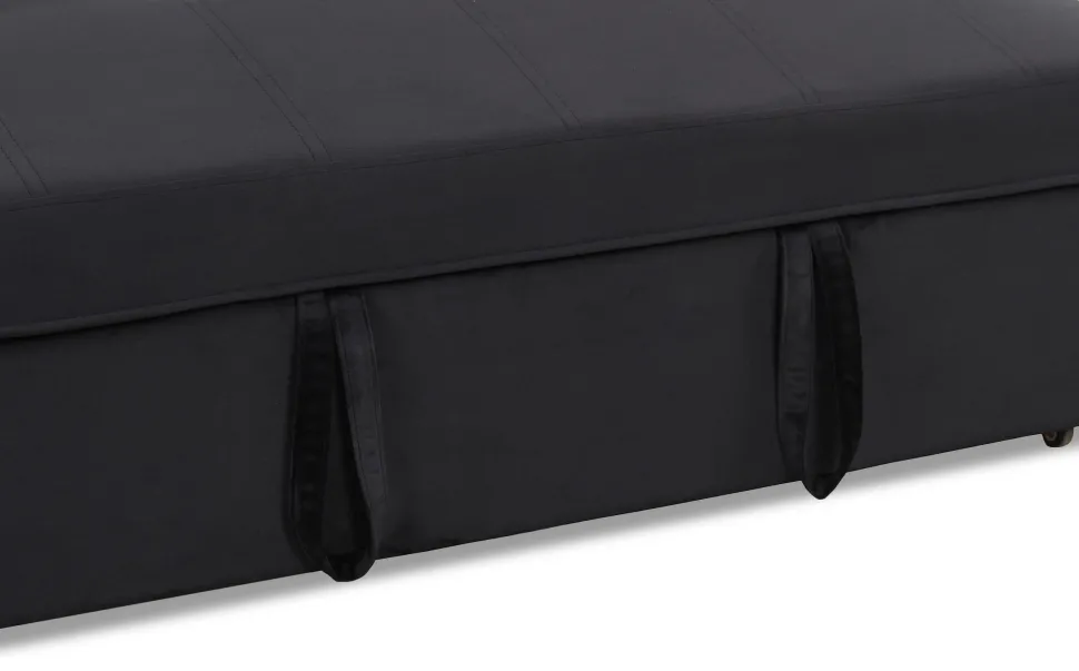 Canapé d'angle convertible moderne Delacroix Velours Noir