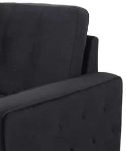 Canapé d'angle convertible moderne Delacroix Velours Noir