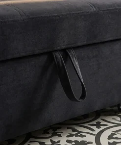 Canapé d'angle convertible moderne Delacroix Velours Noir