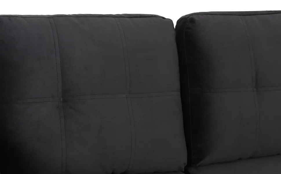 Canapé d'angle convertible moderne Delacroix Velours Noir
