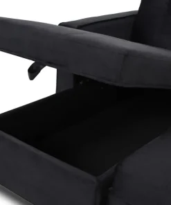 Canapé d'angle convertible moderne Delacroix Velours Noir