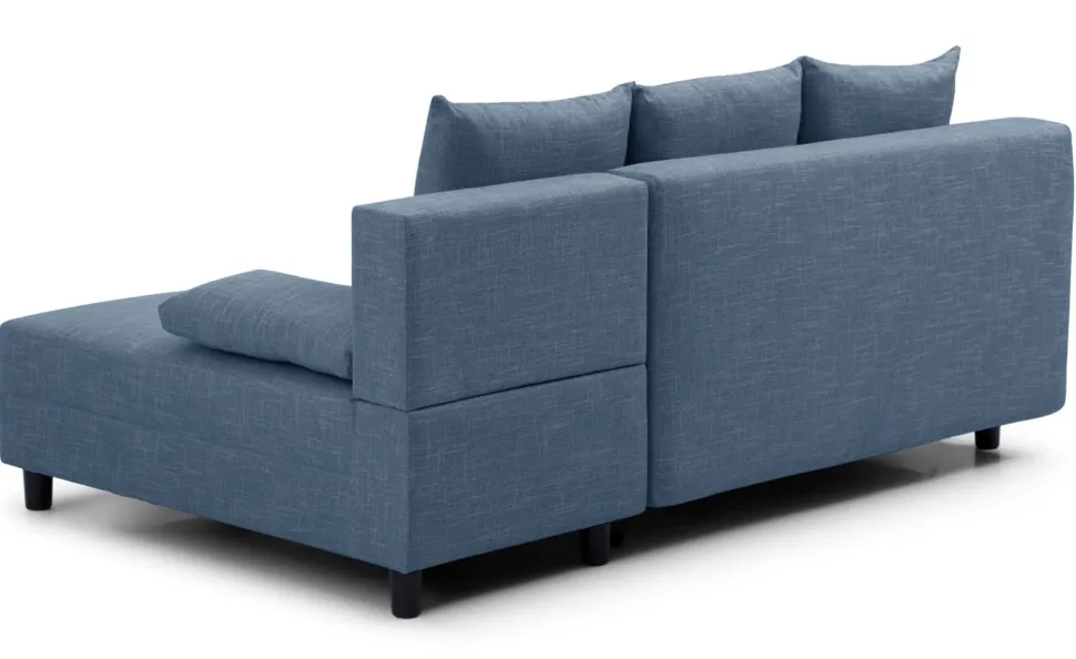 Canapé d'angle convertible Expression Tissu Bleu