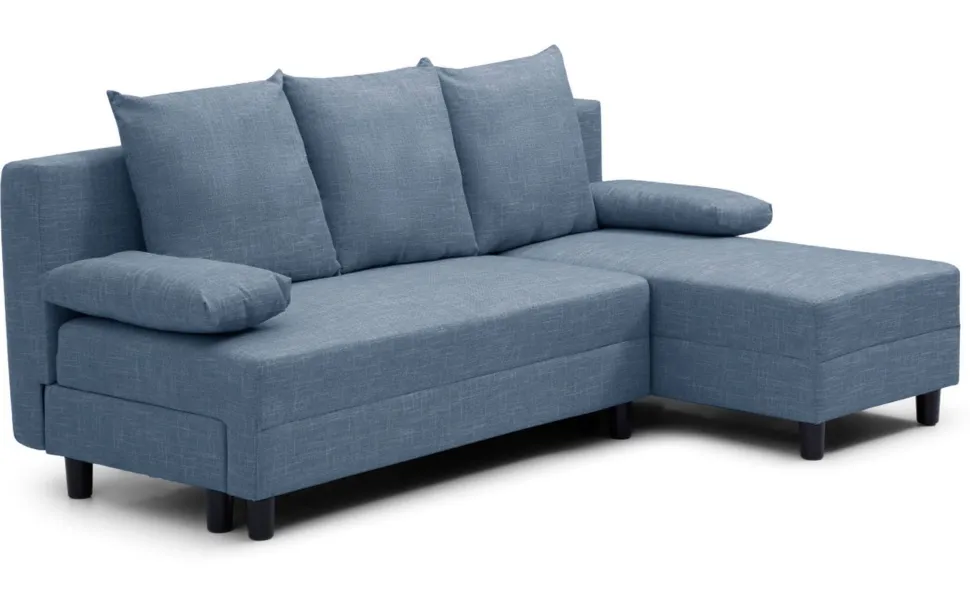 Canapé d'angle convertible Expression Tissu Bleu