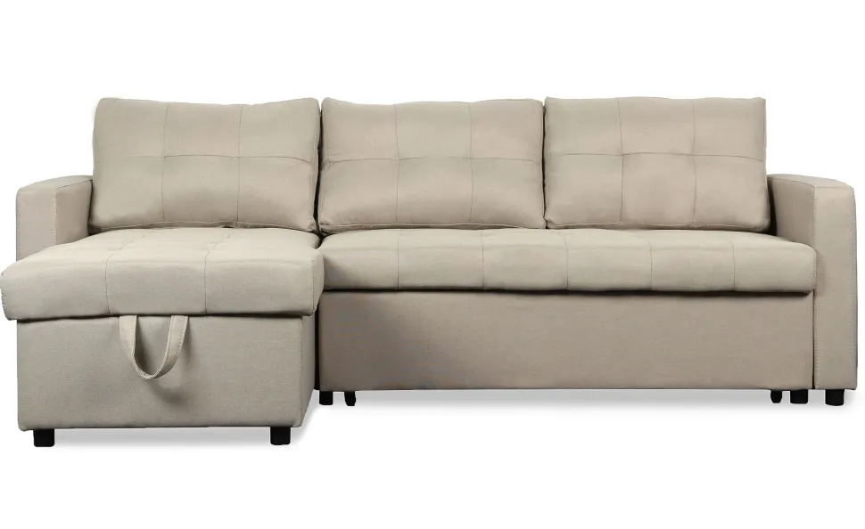 Canapé d'angle convertible Toledo Tissu Beige