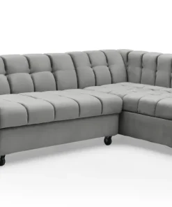 Canapé d'angle convertible Chessy Velours Gris