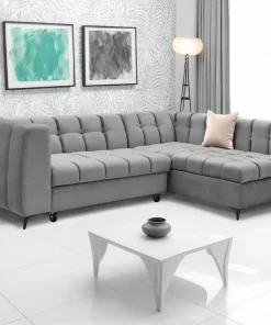 Canapé d'angle convertible Chessy Velours Gris