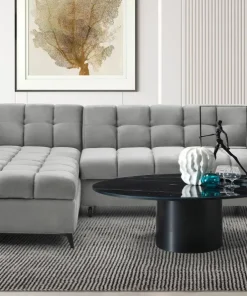Canapé d'angle convertible Chessy Velours Gris