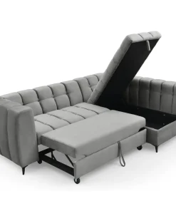 Canapé d'angle convertible Chessy Velours Gris