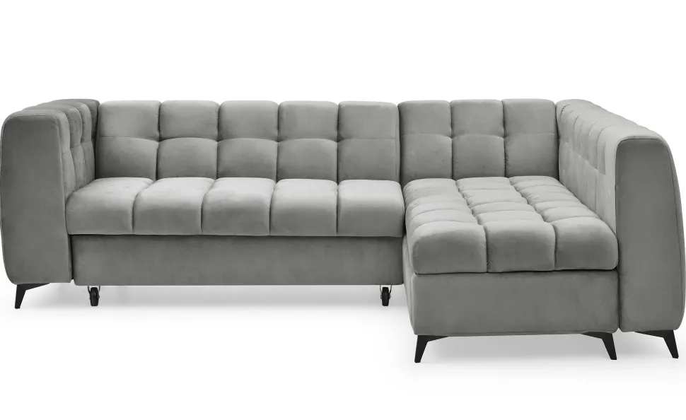Canapé d'angle convertible Chessy Velours Gris