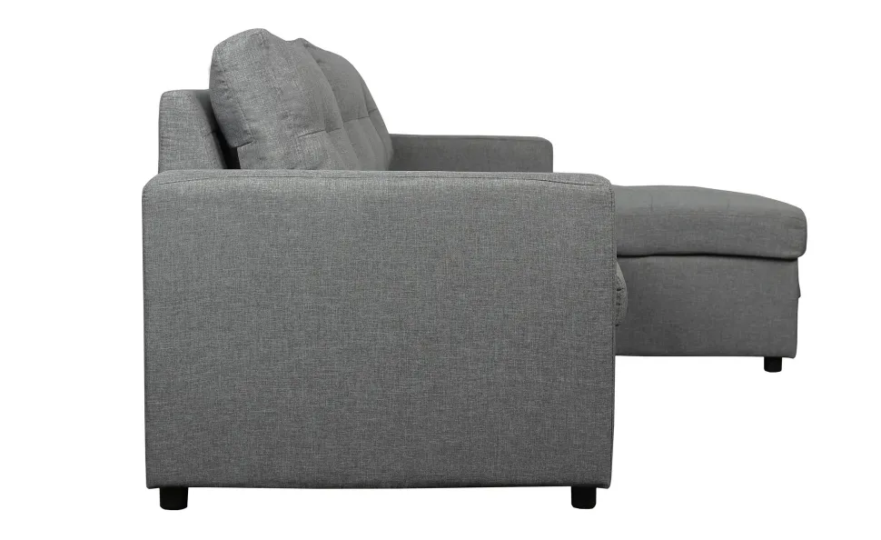 Canapé d'angle convertible Toledo Tissu Gris