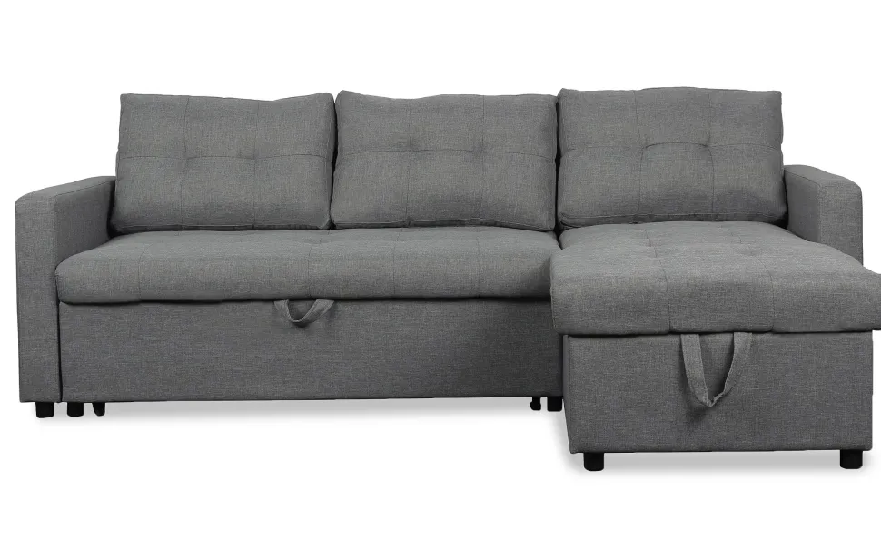 Canapé d'angle convertible Toledo Tissu Gris