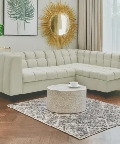 Canapé d'angle convertible Chessy Velours Beige
