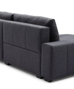 Canapé d'angle convertible élégant Malone Tissu Noir
