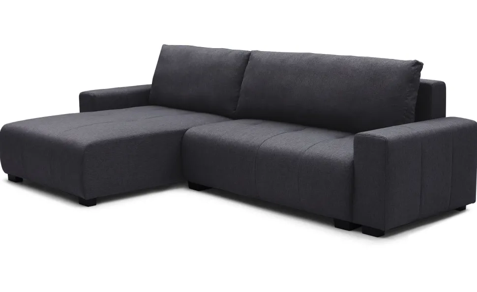Canapé d'angle convertible élégant Malone Tissu Noir