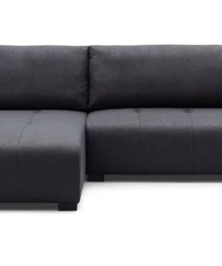 Canapé d'angle convertible élégant Malone Tissu Noir
