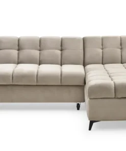 Canapé d'angle convertible Chessy Velours Taupe