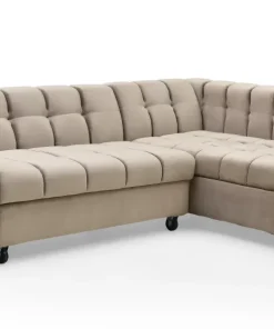 Canapé d'angle convertible Chessy Velours Taupe