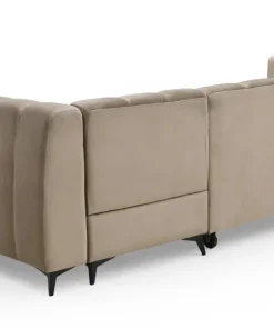 Canapé d'angle convertible Chessy Velours Taupe