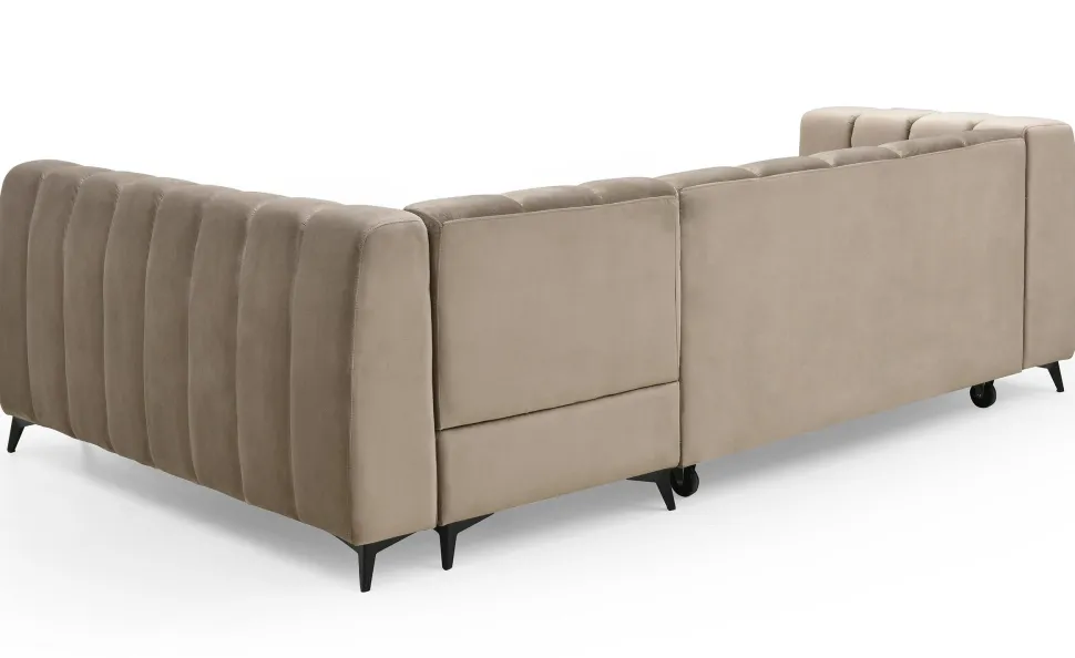 Canapé d'angle convertible Chessy Velours Taupe