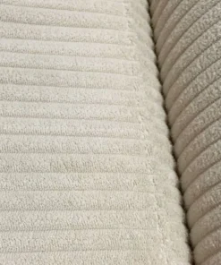 Canapé d'angle convertible Antoni avec têtières relevables angle à gauche Velours côtelé Beige