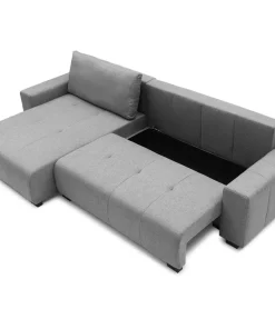 Canapé d'angle convertible élégant Malone Tissu Gris